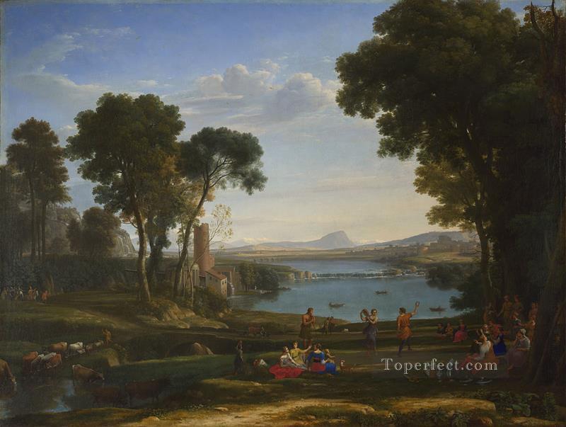 Landscape with Dancing Figures The Mill Claude Lorrain Oil Paintings